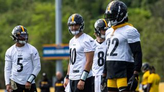 Pittsburgh, Pennsylvania, USA. 12th May, 2023. May 12th, 2023 Tight end  Darnell Washington (80) during the Pittsburgh Steelers 2023 Rookie  Mini-Camp at the UPMC Rooney Sports Complex in Pittsburgh, PA. (Credit  Image: ©