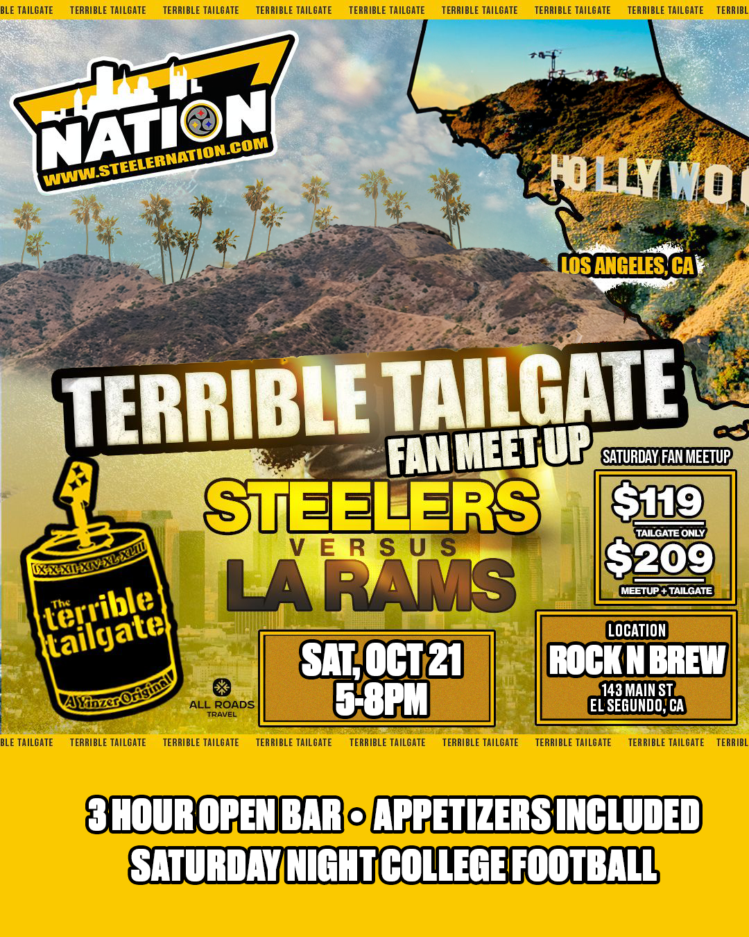 Steelers/Falcons Terrible Tailgate + Game Ticket Sale