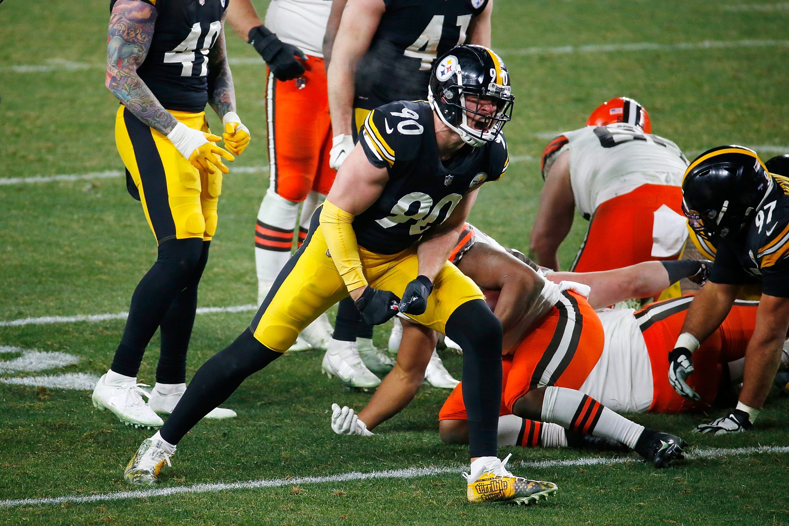 Getty Images - T.J. Watt #90 of the Pittsburgh Steelers