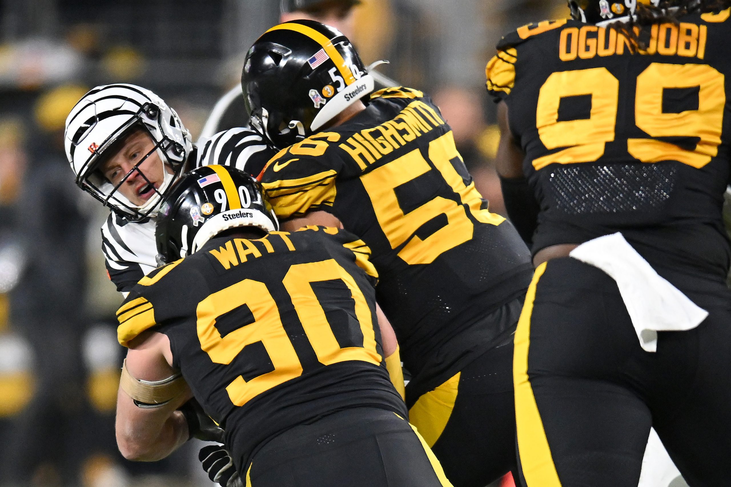 PITTSBURGH, PA - NOVEMBER 13: Pittsburgh Steelers linebacker Alex Highsmith  (56) is announced