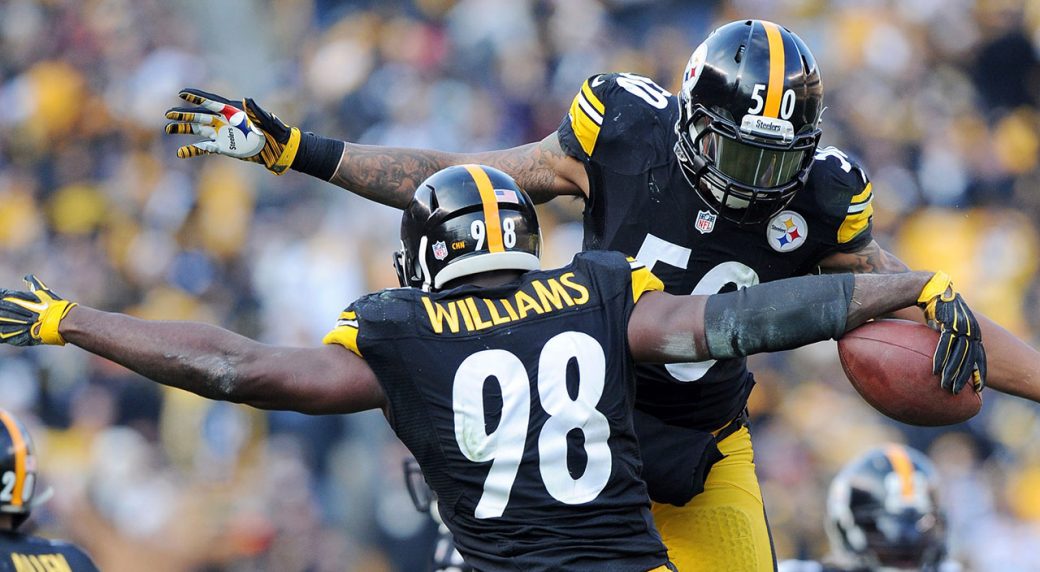 Vince Williams of the Pittsburgh Steelers celebrates against the