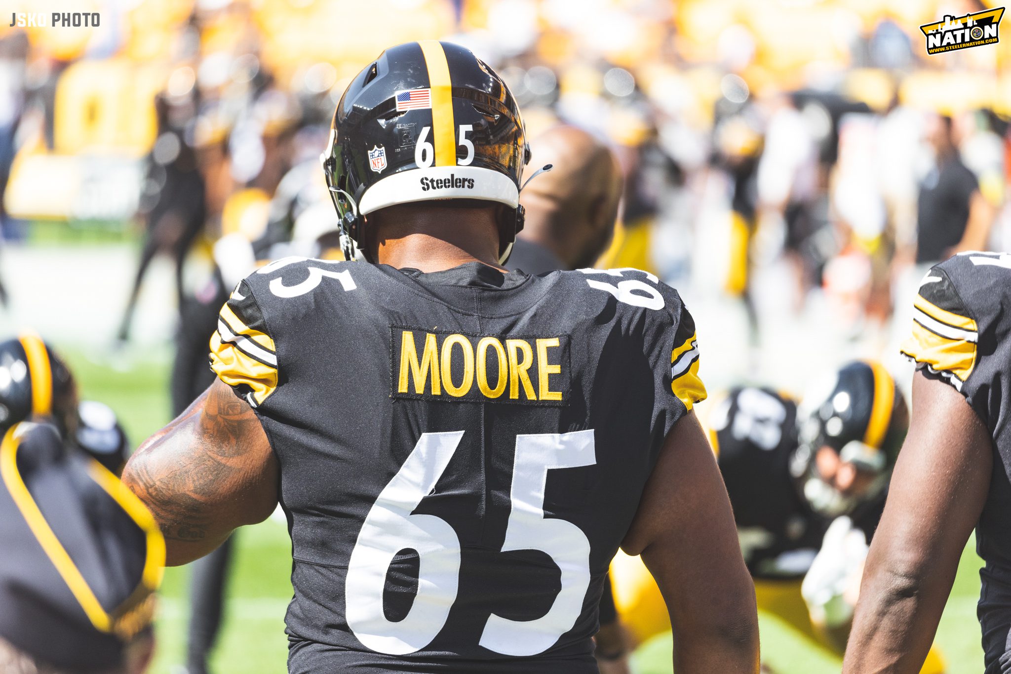 Dan Moore Jr. Youth Pittsburgh Steelers Gold Pro Line Name