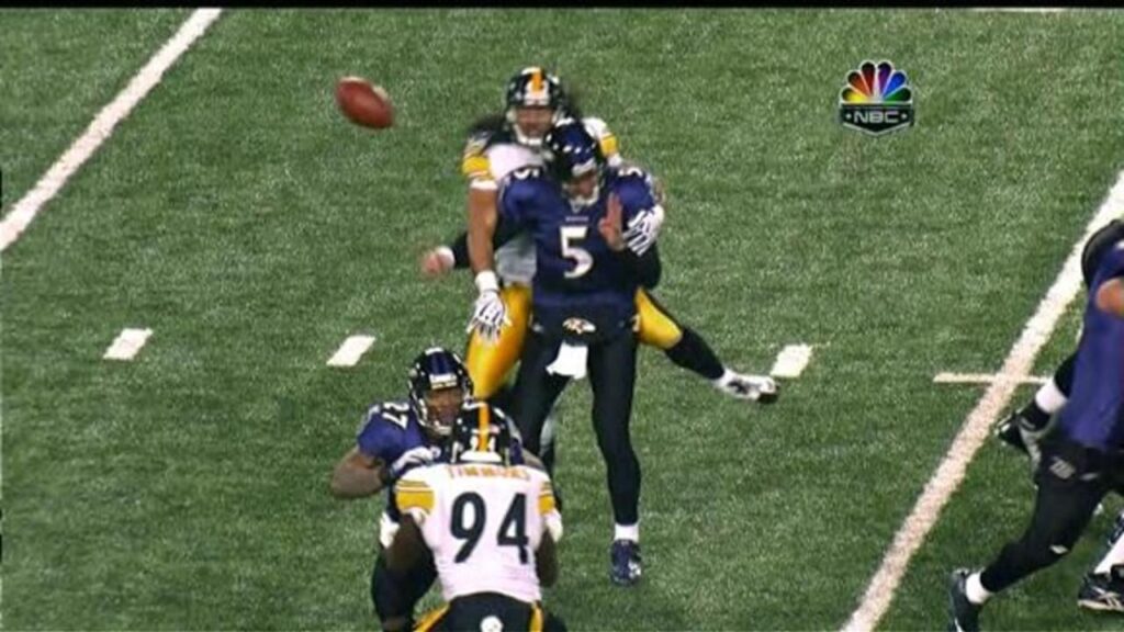 Lamarr Woodley Strip Sack to Ice Super Bowl XLIII (2008) 