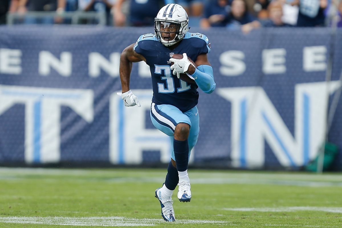 FILE - Tennessee Titans free safety Kevin Byard (31) makes an interception  on a pass to Pittsburgh Steelers wide receiver Chase Claypool, left, during  the second half of an NFL football game