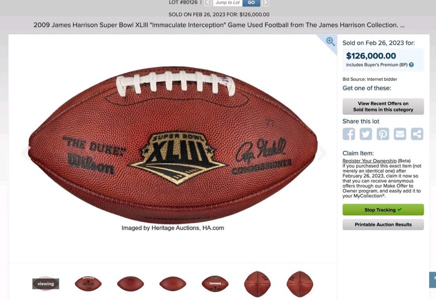 Game Used Football Collection Superbowl XXXIII