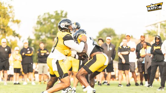 Steelers Kaleb Johnson and Malik Harrison