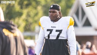 Steelers' Broderick Jones Receives Big Praise For Performance On Saturday (Steelers News). Photo by Jordan Schofield / SteelerNation (X: @JSKO_PHOTO)