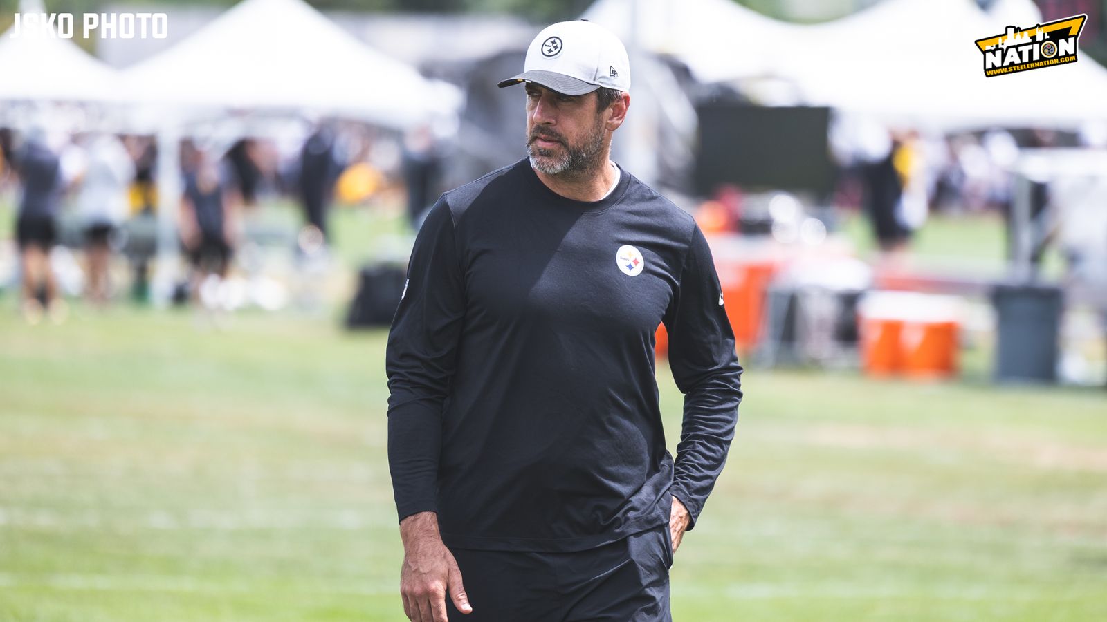 Steelers' QB Trade Talk Grows As Aaron Rodgers Prolongs Decision (Steelers News). Photo by Jordan Schofield / SteelerNation (X: @JSKO_PHOTO)