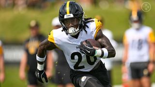 Steelers Rookie Kaleb Johnson Plans On Taking Jaylen Warren's RB1 Spot Quickly (Steelers News). Photo by Alysa Rubin / Pittsburgh Steelers
