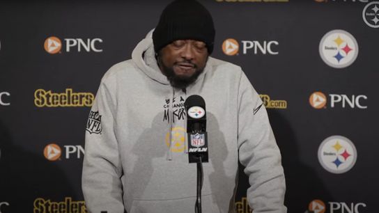 Pittsburgh Steelers' Head Coach Mike Tomlin addresses the media after their loss to the Philadelphia Eagles in 2024.