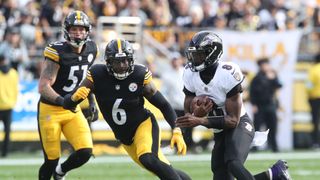 Steelers' Patrick Queen Taunts Former Teammate After Ravens' Brutal Playoff Loss (Steelers News). Photo by Charles LeClaire / Getty Images