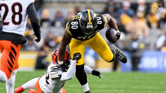 Steelers tight end Darnell Washington breaks a tackle during Pittsburgh's 34-12 win over the Cincinnati Bengals in Week 11 of the 2025 NFL Regular Season. Steelers tight end Darnell Washington breaks a tackle during Pittsburgh's 34-12 win over the Cincinnati Bengals in Week 11 of the 2025 NFL Regular Season.