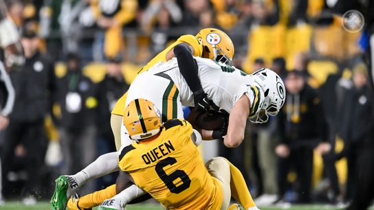 Patrick Queen makes a tackle against the Green Bay packers in 2025.