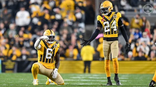 Patrick Queen and Joey Porter on the field during the Steelers 35-25 loss to the Green Bay Packers in Week 8 of the 2025 NFL Season.