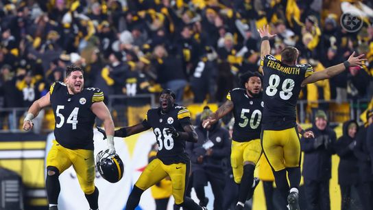 The Steelers run onto the field in celebration after a missed field goal by the Ravens in Week 18 of the 2025 NFL Regular Season. The Steelers run onto the field in celebration after a missed field goal by the Ravens in Week 18 of the 2025 NFL Regular Season.