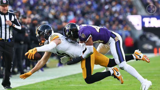 Steelers wide receiver Adam Thielen reaches for the first down during Pittsburgh's 27-22 win over the Baltimore Ravens in Week 14 of the 2025 NFL Regular Season. Steelers wide receiver Adam Thielen reaches for the first down during Pittsburgh's 27-22 win over the Baltimore Ravens in Week 14 of the 2025 NFL Regular Season.