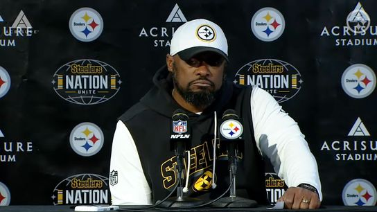 Head Coach Mike Tomlin after Pittsburgh's 26-7 loss to the Buffalo Bills during the 2025 season.