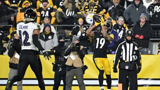 Steelers wide receiver Calvin Austin III (19) during a regular season matchup between the Pittsburgh Steelers and Baltimore Ravens.