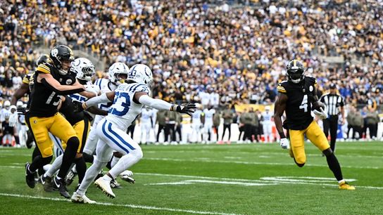 Steelers wide receiver DK Metcalf (4) during a regular season matchup between the Pittsburgh Steelers and Indianapolis Colts.