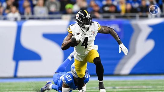 Steelers wide receiver DK Metcalf (4) during a regular season matchup between the Pittsburgh Steelers and Detroit Lions. Steelers wide receiver DK Metcalf (4) during a regular season matchup between the Pittsburgh Steelers and Detroit Lions.