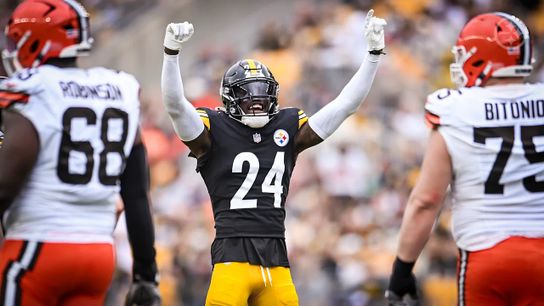 Steelers cornerback Joey Porter Jr. (24) during a regular season game against the Cleveland Browns. Steelers cornerback Joey Porter Jr. (24) during a regular season game against the Cleveland Browns.