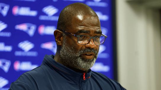 Patriots' Defensive Coordinator Terrell Williams in a press conference. Patriots Terrell Williams