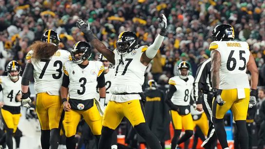 Steelers Offensive Tackle Broderick Jones Celebrates After A Play During The 2024 Season