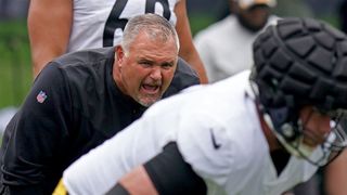 Steelers Offensive Line Coach Pat Meyer Unlikely To Go: "I Don't Get A Sense They Are Gonna Make A Change There" (Steelers News). Photo by Barry Reeger / Imagn Images