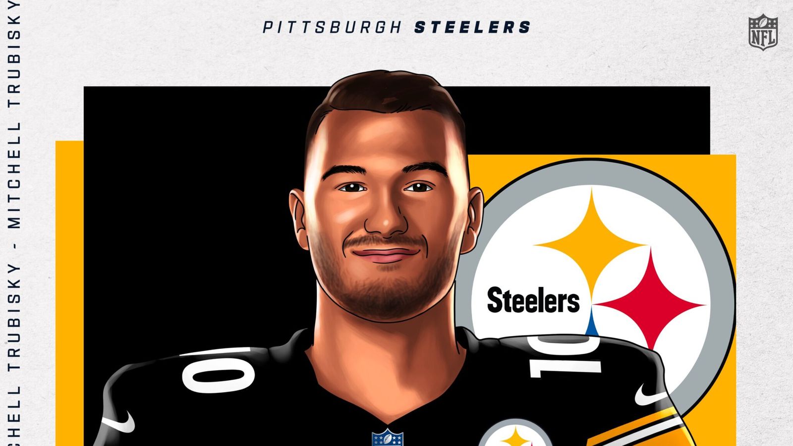 Mitchell Trubisky Pittsburgh Steelers 2/5 Art ACEO Print Card By:Q