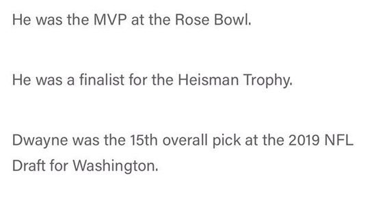 Dwayne Haskins Wife Statemen t