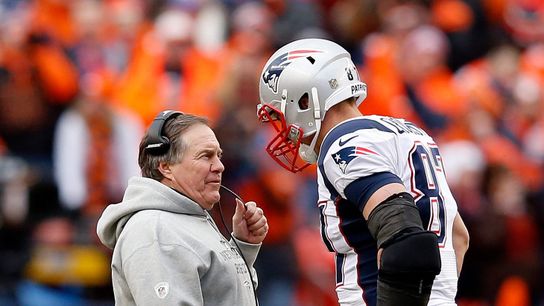 Patriots HC Bill Belichick and TE Rob Gronkowski