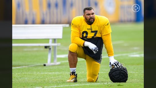 Steelers’ defensive captain Cameron Heyward gets ready to face the Tampa Bay Buccaneers in Pittsburgh, PA. | Credit: Abigail Dean/Pittsburgh Steelers
