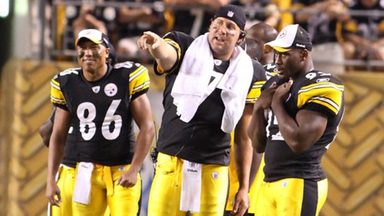 Steelers WR Hines Ward, QB Ben Roethlisberger, and LB James Harrison