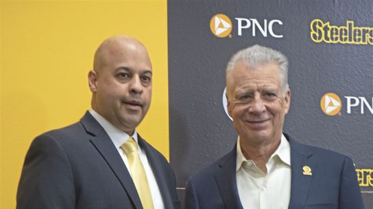 Steelers owner Art Rooney II introduces Omar Khan as General Manager in May of 2022 | Maya Giron / Post-Gazette