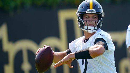 Steelers third-string quarterback Mason Rudolph during practice