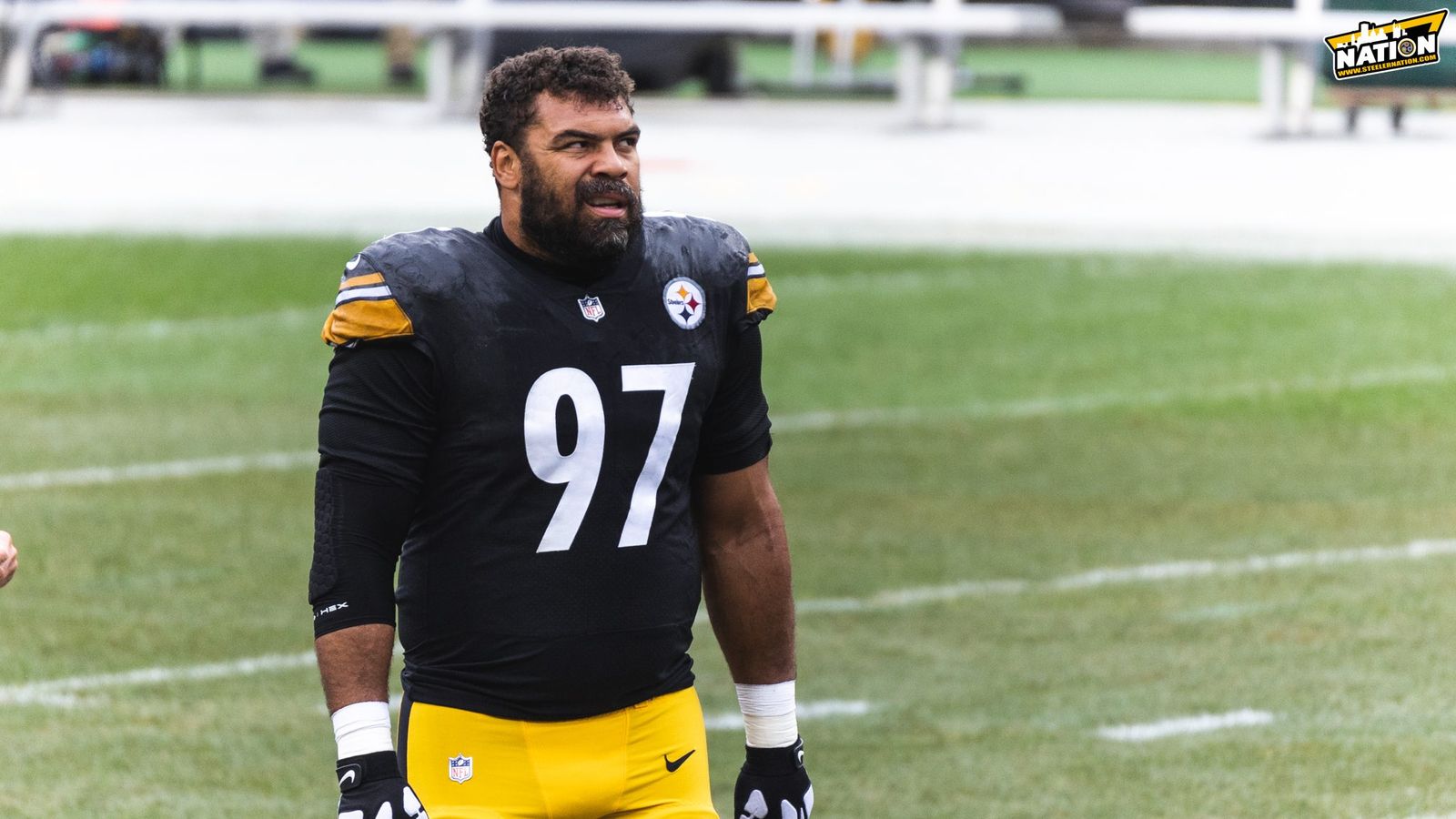 Steelers vs Falcons: Cameron Heyward cheers brother in dad's jersey