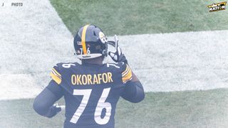 Steelers OT Chukwuma Okorafor's Top 10 Most Preposterous Reasons For Getting Benched In Week 9 (Steelers News). Photo by Jordan Schofield / SteelerNation (Twitter / X: @JSKO_PHOTO)