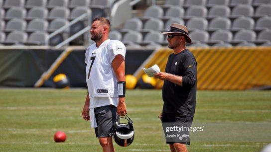 Steelers Matt Canada and Ben Roethlisberger
