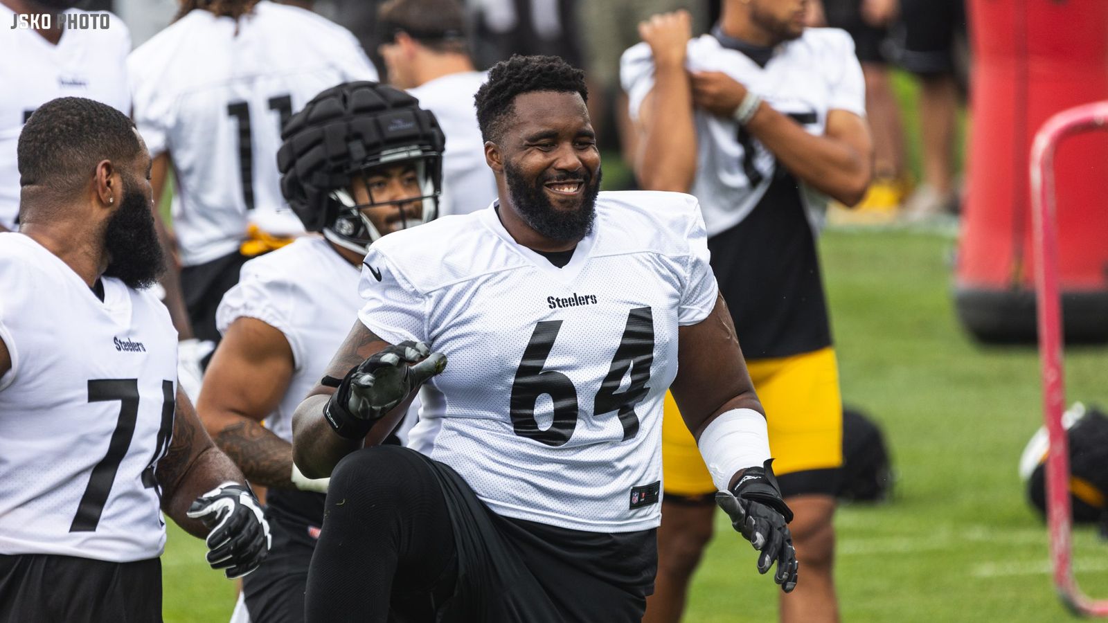 Pittsburgh Steelers offensive tackle Trent Scott (72) reacts before an NFL  football game, Sunday, Oct. 9, 2022, in Orchard Park, NY. (AP Photo/Matt  Durisko Stock Photo - Alamy