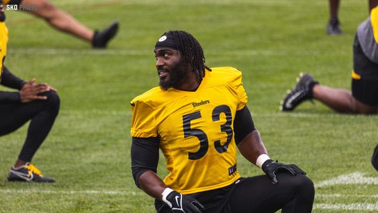 Steelers OLB Tuzar Skipper at training camp in Latrobe.