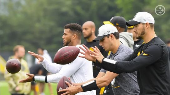 WATCH: Steelers QB's Take Reps Day 1 of OTA's; Interviewed Afterwards (Off-Season News)