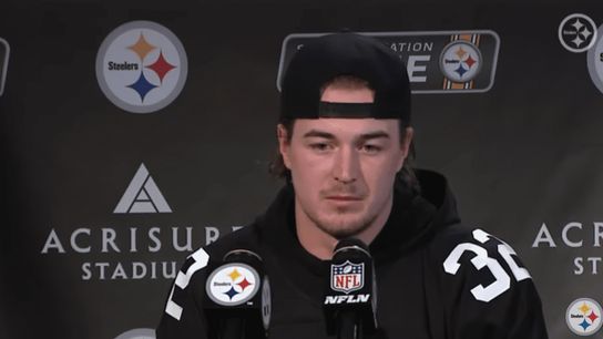 Steelers' quarterback Kenny Pickett speaks to the press