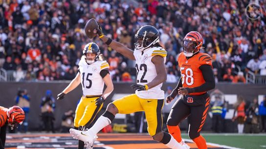 Steelers Najee Harris scoring a touchdown against the Cincinatti Bengals during the 2024 NFL season. Steelers Najee Harris scoring a touchdown against the Cincinatti Bengals during the 2024 NFL season.