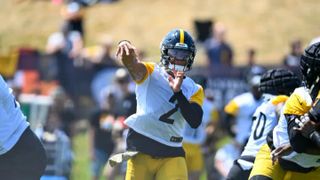 Steelers Quarterback Justin Fields Has His Best Day Of Training Camp So Far On Day 4 (Steelers News). Photo by Karl Roser / Pittsburgh Steelers