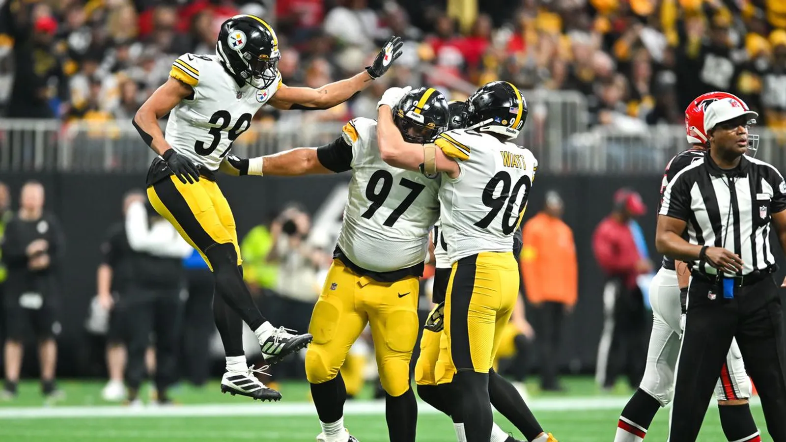 Steelers Cameron Heyward, TJ Watt, and Minkah Fitzpatrick