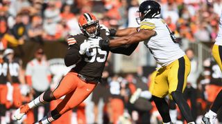 Steelers' Dan Moore Jr. Says His Goal In Week 11 Is To Dominate Browns Star Myles Garrett (Steelers News). Photo by USA Today