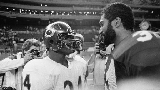 Steelers Franco Harris and Walter Payton