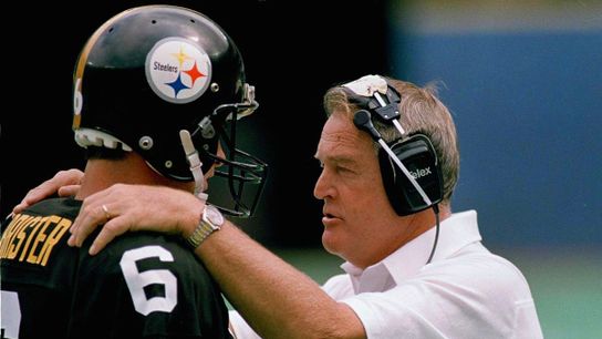 Steelers Bubby Brister and Chuck Noll Steelers Bubby Brister and Chuck Noll