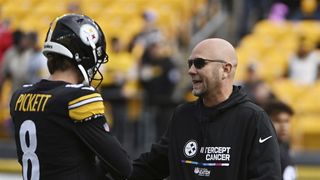 Steelers QB1 Kenny Pickett Scoffs At Rumors About Offensive Coordinator Matt Canada   (Matt Canada News). Photo by AP Photo