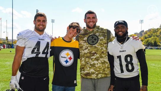 Steelers Derek Watt, TJ Watt and Diontae Johnson Steelers Derek Watt, TJ Watt and Diontae Johnson